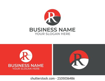 R Letter Circle Logo Design Template