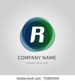 r letter circle shape logo design with modern concept