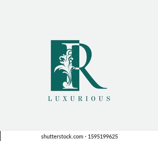 R Letter Classic Vintage Logo. Luxury R Swirl Logo Icon