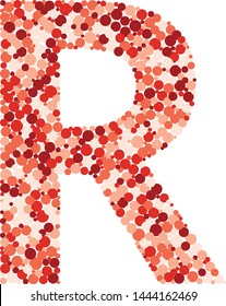 R letter color distributed circles dots illustration