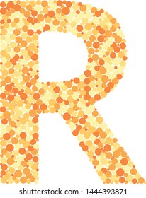 R letter color distributed circles dots illustration
