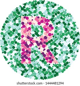 R letter color distributed circles dots illustration