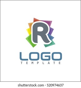 R Letter Colorful Abstract Logo