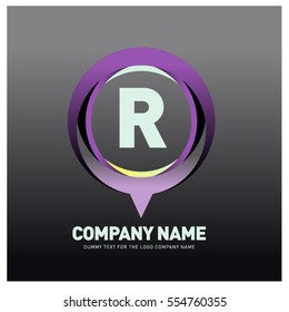 R letter colorful logo in the circle. Vector design template elements for your application or company identity.