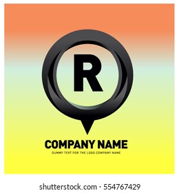 R letter colorful logo in the circle. Vector design template elements for your application or company identity.