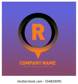 R letter colorful logo in the circle. Vector design template elements for your application or company identity.
