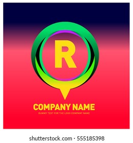 R letter colorful logo in the circle. Vector design template elements for your application or company identity.
