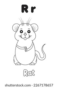 R Letter coloring Pages and books for child