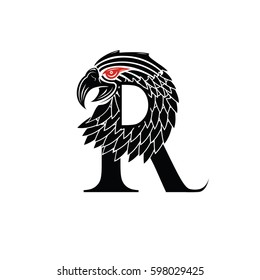 r letter combined with eagle head