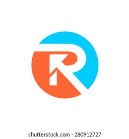 R letter concept logotype in circle