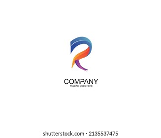 R letter creative  design template