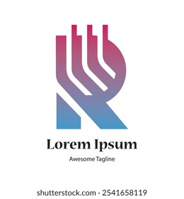 Icono de diseño de logotipo creativo de letra R