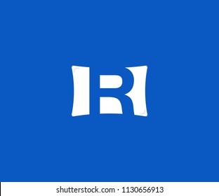 R Letter Creative Pillow Shape Logo Design