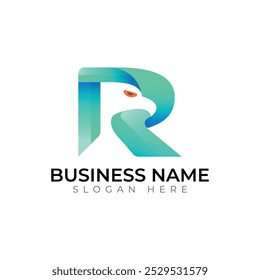 R letter Creative vector templates abstract typography colorful logo design
