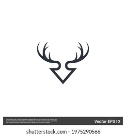 R letter deer head Icon Vector illustration simple design element