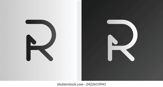 R Letra Design Vector Ilustración Monograma moderno