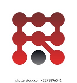 R letter dots technology logo
