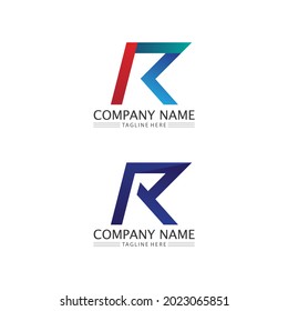 R Letter and font  Arrow vector illustration icon Logo Template design