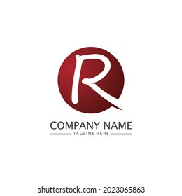 R Letter and font  Arrow vector illustration icon Logo Template design