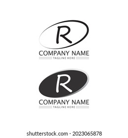 R Letter and font  Arrow vector illustration icon Logo Template design