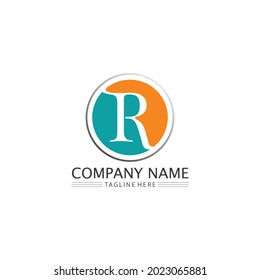R Letter and font  Arrow vector illustration icon Logo Template design