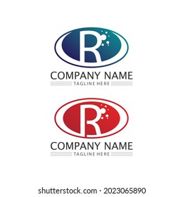 R Letter and font  Arrow vector illustration icon Logo Template design