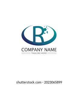 R Letter and font  Arrow vector illustration icon Logo Template design