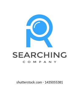R Letter Or Font With Magnifying Glass Vector Logo Template. This Alphabet Can Be Used For Searching, Discovery, Find Business. 