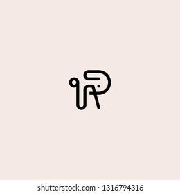 R letter geometric line logo vector icon 