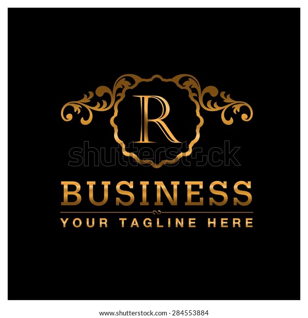 R Letter Gold Luxury Logo Template Stock Vector (Royalty Free) 284553884