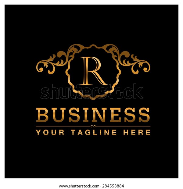 R Letter Gold Luxury Logo Template Stock Vector Royalty Free