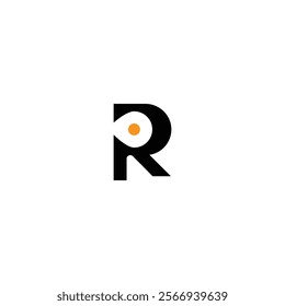 R letter, GPS pin and signal symbol or icon vector template. R letter pin point logo vector.

