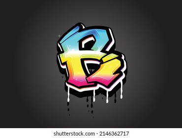 R Letter Graffiti Dripping alphabet font