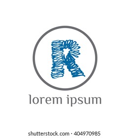 R letter grunge vector logo