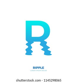 R letter with half ripple bottom