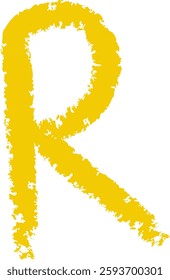 R Letter Hand Drawn Crayon Alphabet Vector Illustration