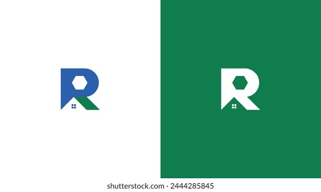 R Letter and Home icon Logo Design, Home + R icon Brand identity Design Monogram Logo Real estate Logo