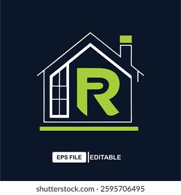 R Letter Home Logo Design R property logo and real estate logo editable eps file