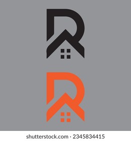 R letter home logo vector art