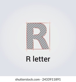 R Letter Icon Design Single Isolated Logo Design Brand Corporate Identity Various Colors Editable Template Vector Monogram Emblem Illustration Branding on Light Gradient Background