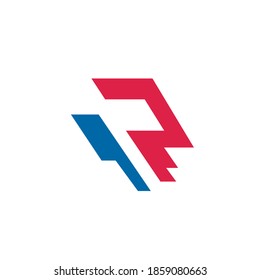 Logo-Design für R-Buchstaben, Vektorgrafik-Vorlage