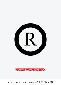 R letter icon, Vector