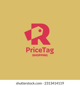 R letter icon vector price tag logo template design. Retail, shopping, e-commerce, online shop, web shop, business sign