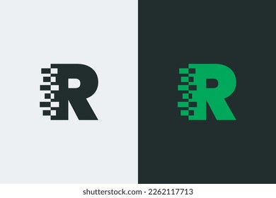 R letter iconic transformation shape vector logo design. Creative brand logo illustration. R typography abstract text vector design. R Initial style letter mark logo.