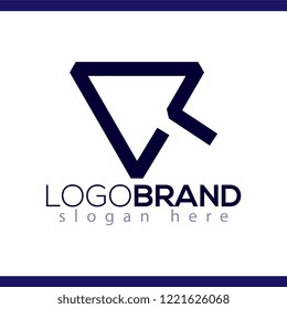 R Letter initial with Cursor Logo vector element. Cursor Logo Template