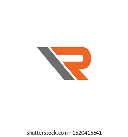R letter initial logo design vector icon template