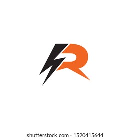 R letter initial logo design vector icon template