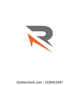 R letter initial logo design vector icon template