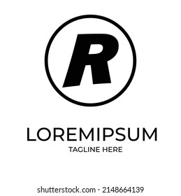 Monograma de diseño del logotipo inicial de la letra R