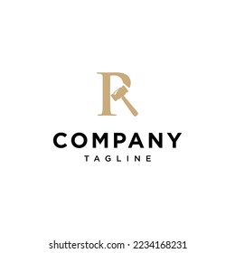 R Letter Law Auction Vector logo icon vector Template.eps